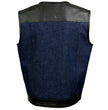 Milwaukee Leather MDM3004 Men's Brute Dual Closure Blue Denim and Black Leather Club Style Vest