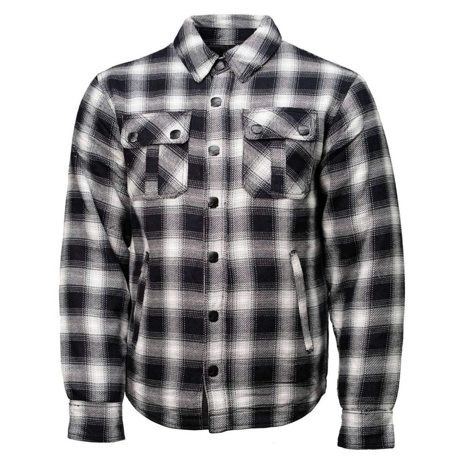 Milwaukee Leather MPM1638 Men's Black and White Checkered Flannel Motorcycle Riding Shirt