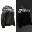Milwaukee Leather Men's Bare Bones Black Reflective Skull CE Armored Riding Hoodie, Shoulder and Elbow Armor - MPM1798