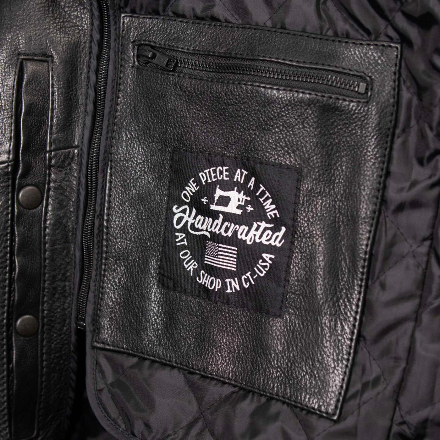 Milwaukee Leather USA MADE MLJKM5003 Men's Black Echo Premium Leather Motorcycle Jacket with Reflective Piping