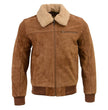 Milwaukee Leather Vintage SFM1818 Men's Classic Beige Suede Leather Fashion Coat Jacket w/ Front Zipper Closure