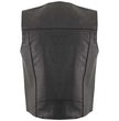USA Leather 1201 Men's Black Classic Club Style Motorcycle Original Leather Vest