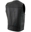 USA Leather 1201 Men's Black Classic Club Style Motorcycle Original Leather Vest