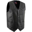USA Leather 1201 Men's Black Classic Club Style Motorcycle Original Leather Vest