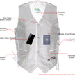 USA Leather 1202 Men's Classic ‘Side Laced’ Black Leather 4 Button Western Style Motorcycle Vest