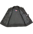 USA Leather 1205 Men's Black 'Combat Style' Motorcycle Biker Leather Vest