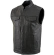USA Leather 1205 Men's Black 'Combat Style' Motorcycle Biker Leather Vest