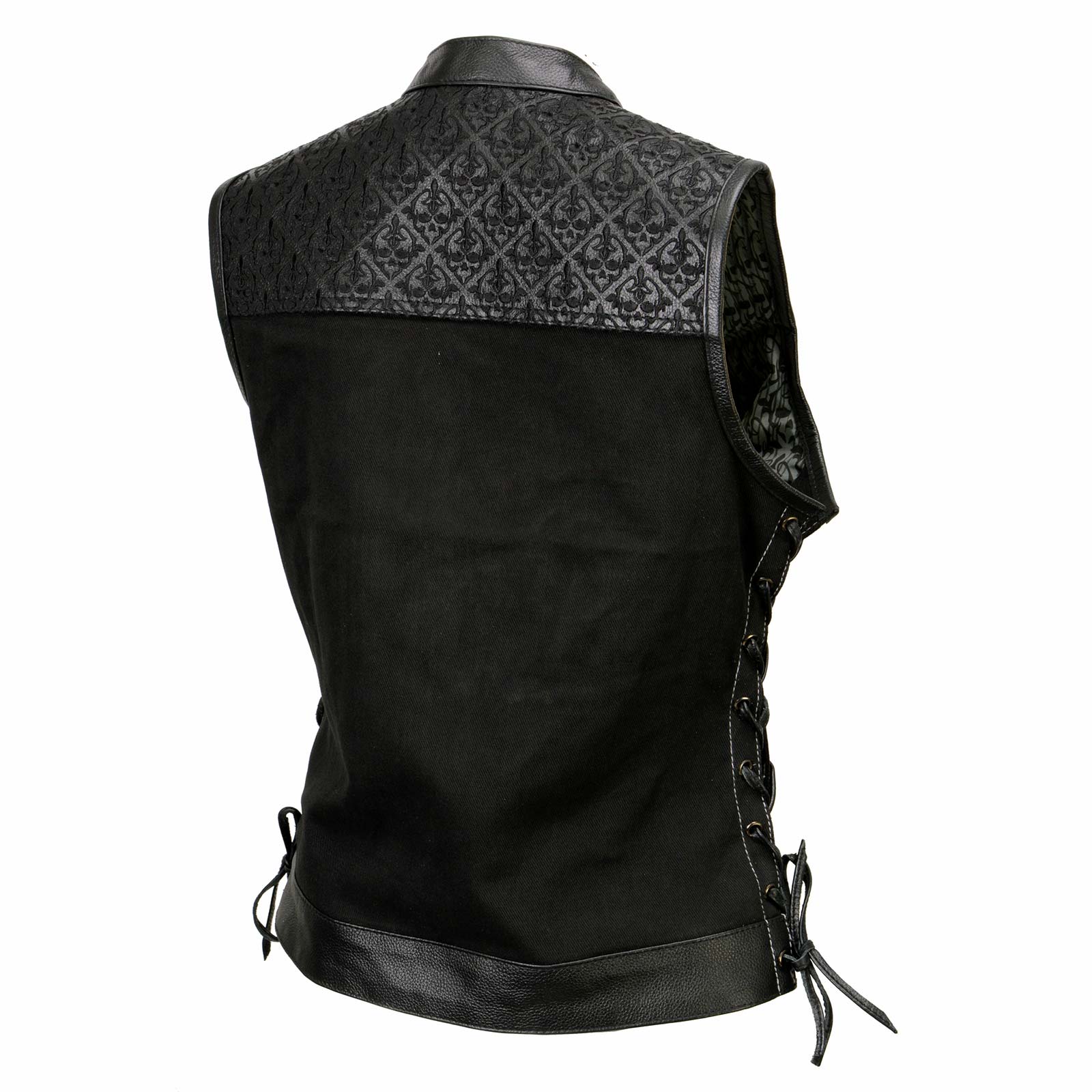 Milwaukee Leather MDL4052 Women's 'Skelly' Black Motorcycle Denim