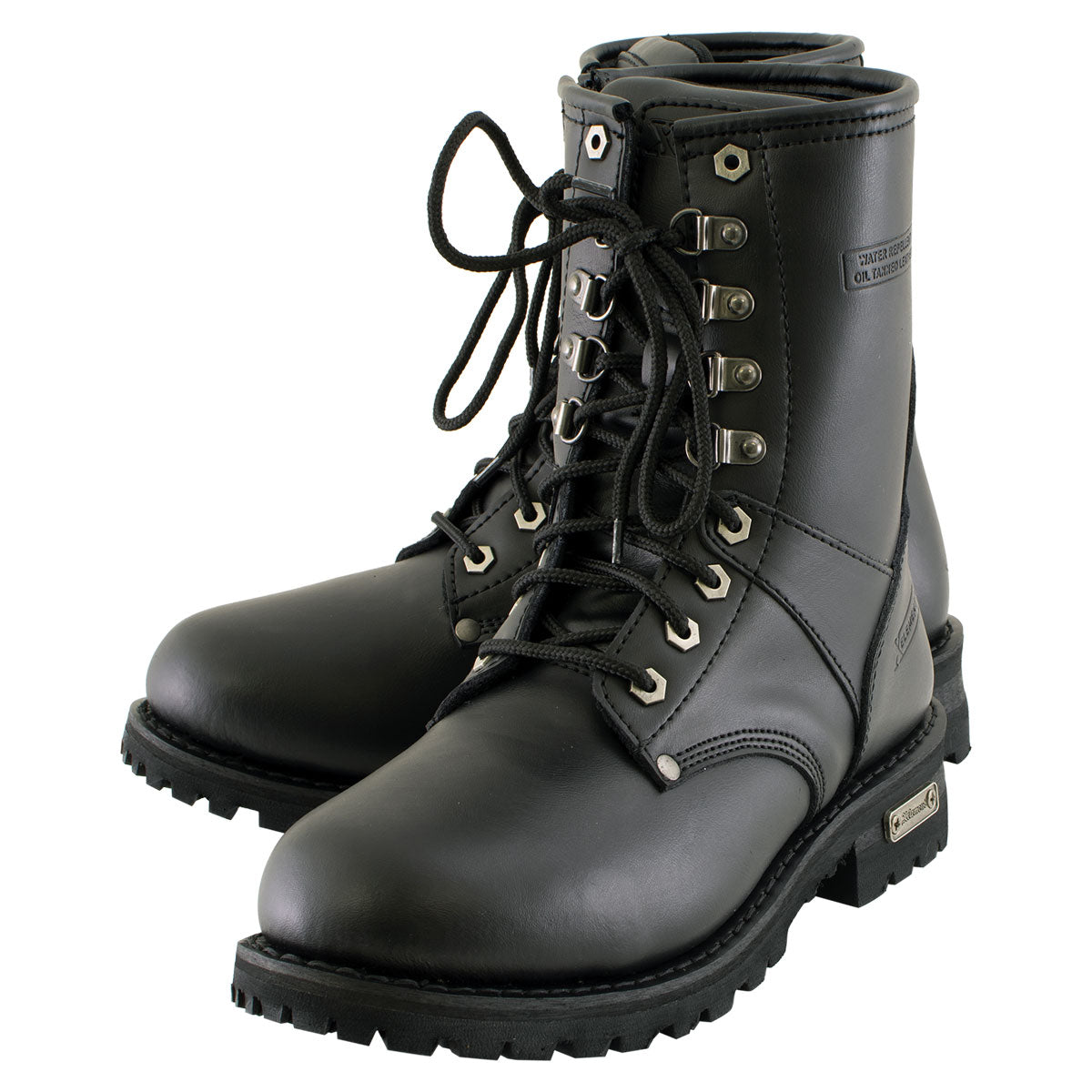 Xelement 1446 Men's 'Vigilant' Black Leather Logger Boots with Inside Zipper