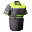 Milwaukee Motorcycle Clothing Co. Men’s Safeway Green/Grey Mechanic Rider Ready Shirt w/ Reflective Strip MDM11615