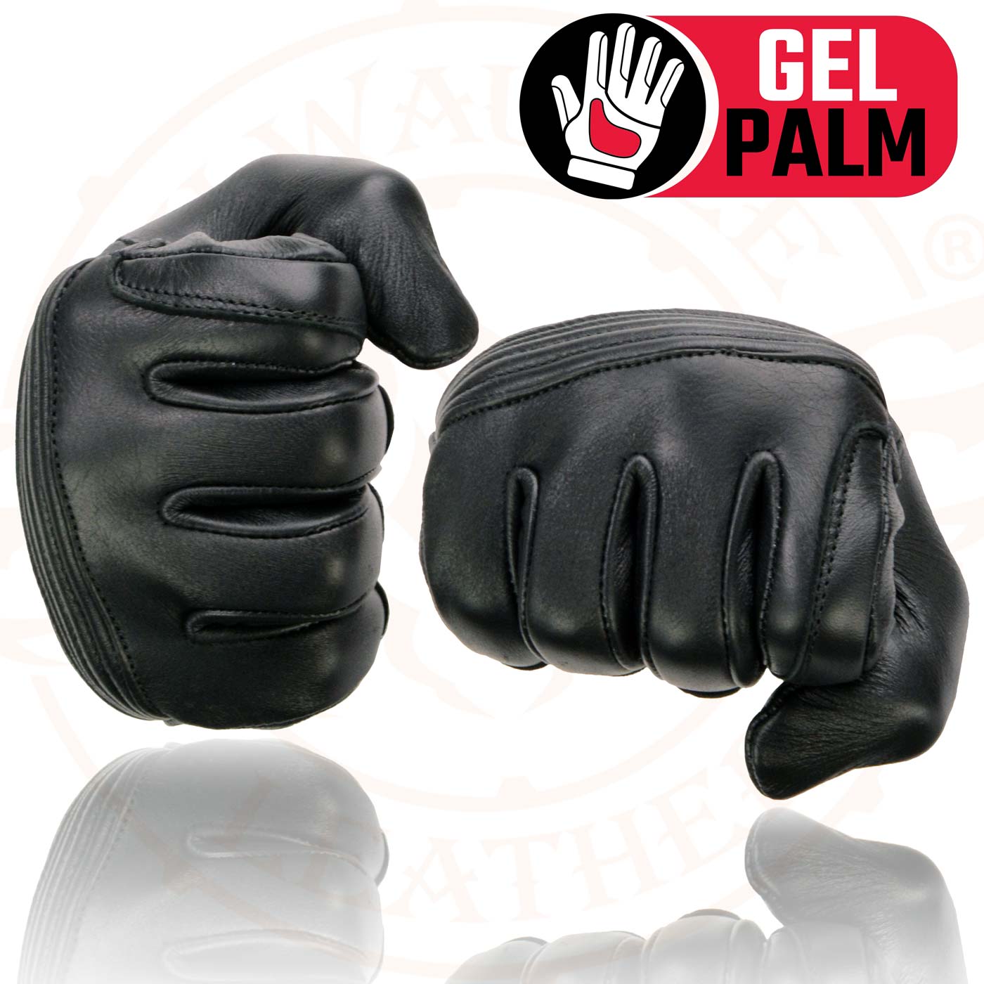 Milwaukee Leather MG7735 Women's Black Leather Gel Palm Motorcycle Hand Gloves W/ Flex Knuckles