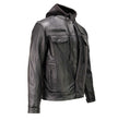 Milwaukee Leather MLM1614 Men’s Black Premium Leather Shirt Style Jacket w/ Removable Hoodie