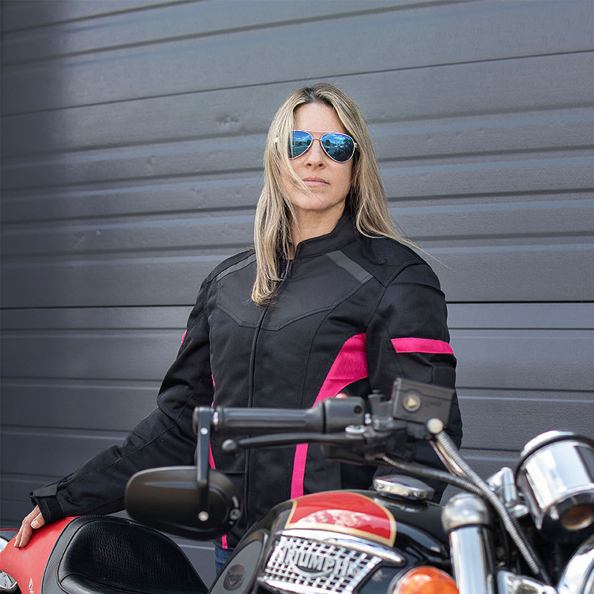 Milwaukee Leather MPL2794 Black and Pink Mesh/Textile Armored