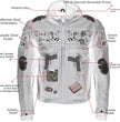 Milwaukee Leather Men's Futile CE Armored Leather Motorcycle Jacket w/ Hoodie Liner, Reflective Skull - LKM17016