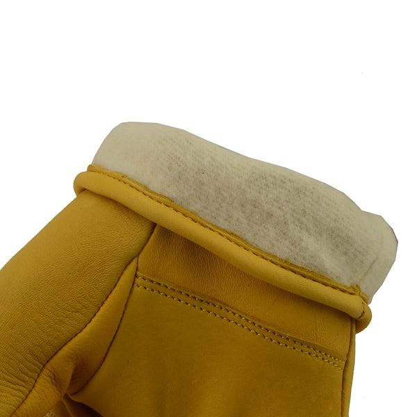 Milwaukee Leather Men's Deerskin Leather Gloves - Yellow, Lined, Lightweight, Elastic Wrist - MG7542