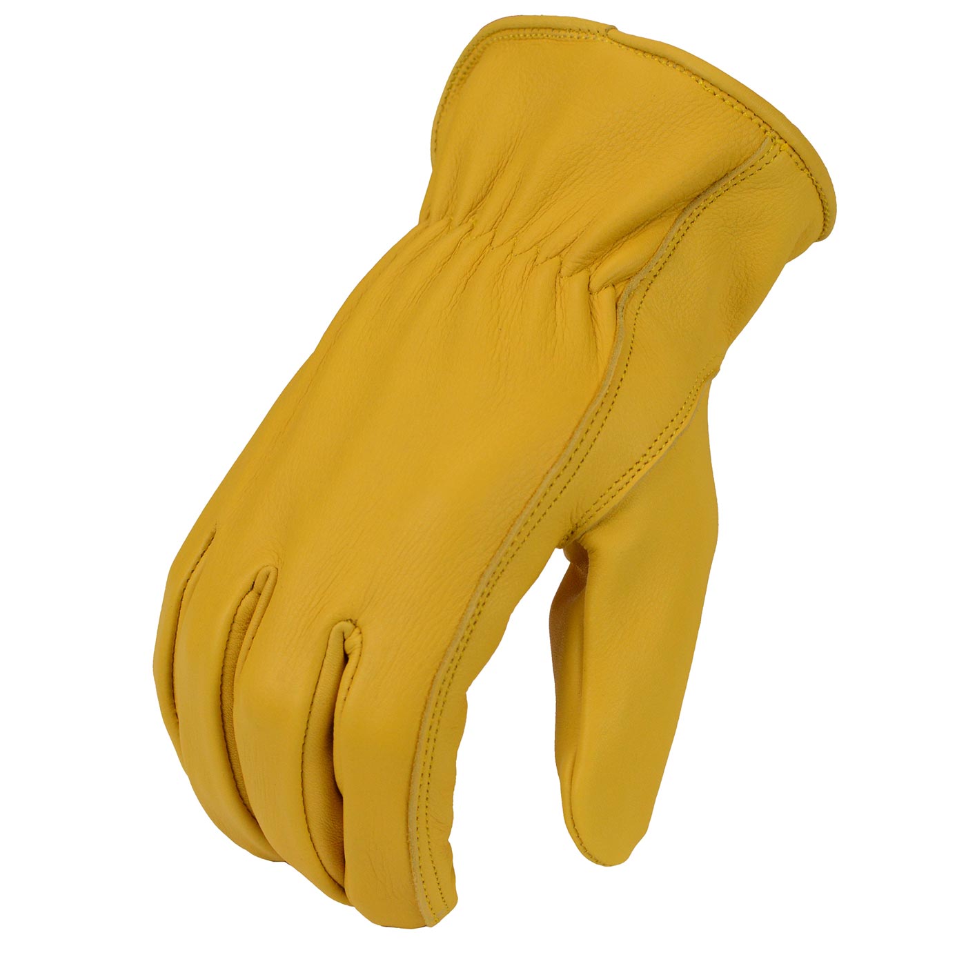 M-Boss Motorcycle Apparel BOS37550 Men's Yellow Full Grain Deerskin Gloves