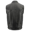 Men’s Premium Cowhide Leather Club Style Motorcycle Biker Riding Vest BZ6410