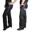 Hot Leathers CHM1001 Black Fully Lined Unisex Premium Leather Motorcycle Biker Rider Chaps