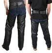 Hot Leathers CHM1003 Black Heavyweight Braided Uni-Sex Leather Chaps