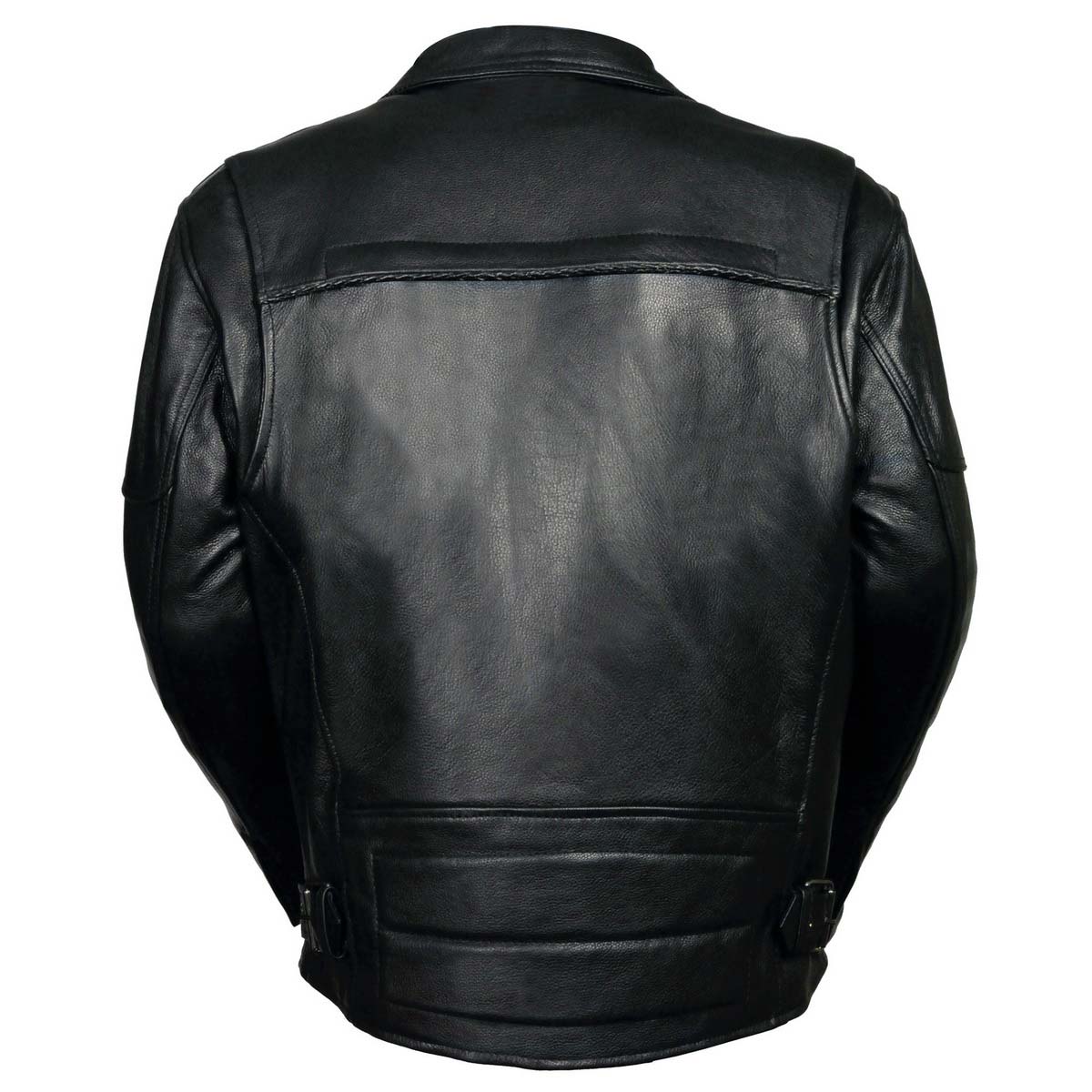 Wild Wear ML1077 Men's Classic Black Braided Leather Motorcycle