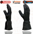 Milwaukee Leather G039 Men's Black Gauntlet Motorcycle Deerskin Long Cuff Thermal Lined Gloves