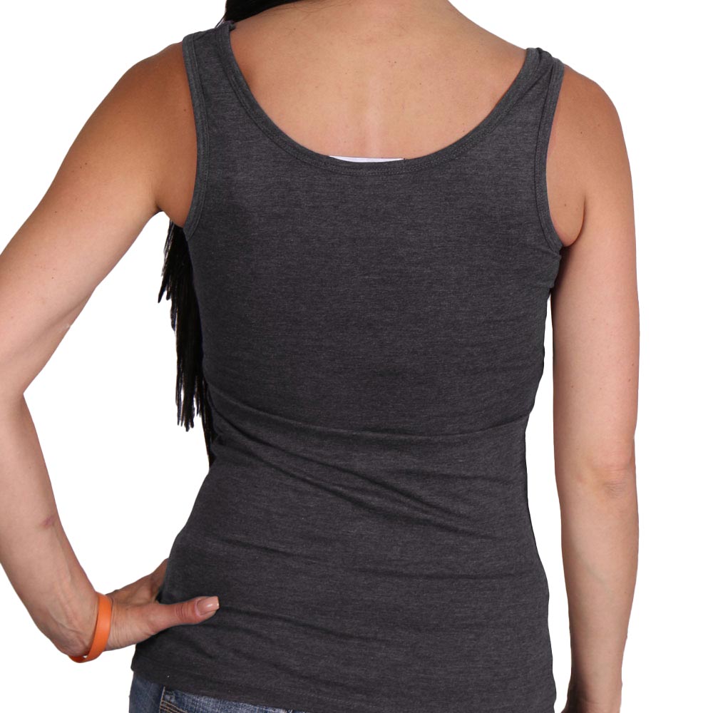 Hot Leathers Women's Skull Bandana Glitter Tank Top - Heather Charcoal - GLC2378