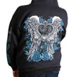 Hot Leathers GLZ4345 Women's 'Angel Roses' Zip Up Hooded Black Sweat Shirt
