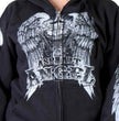 Hot Leathers GLZ4009 Women's Asphalt Angel Black Zipper Hoodie