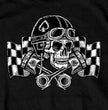 Hot Leathers GMS1549 Men's Black Vintage Racing Skull Printed T-Shirt