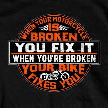 Hot Leathers GMS1552 Men's Black Your Bike Fixes You Printed T-Shirt