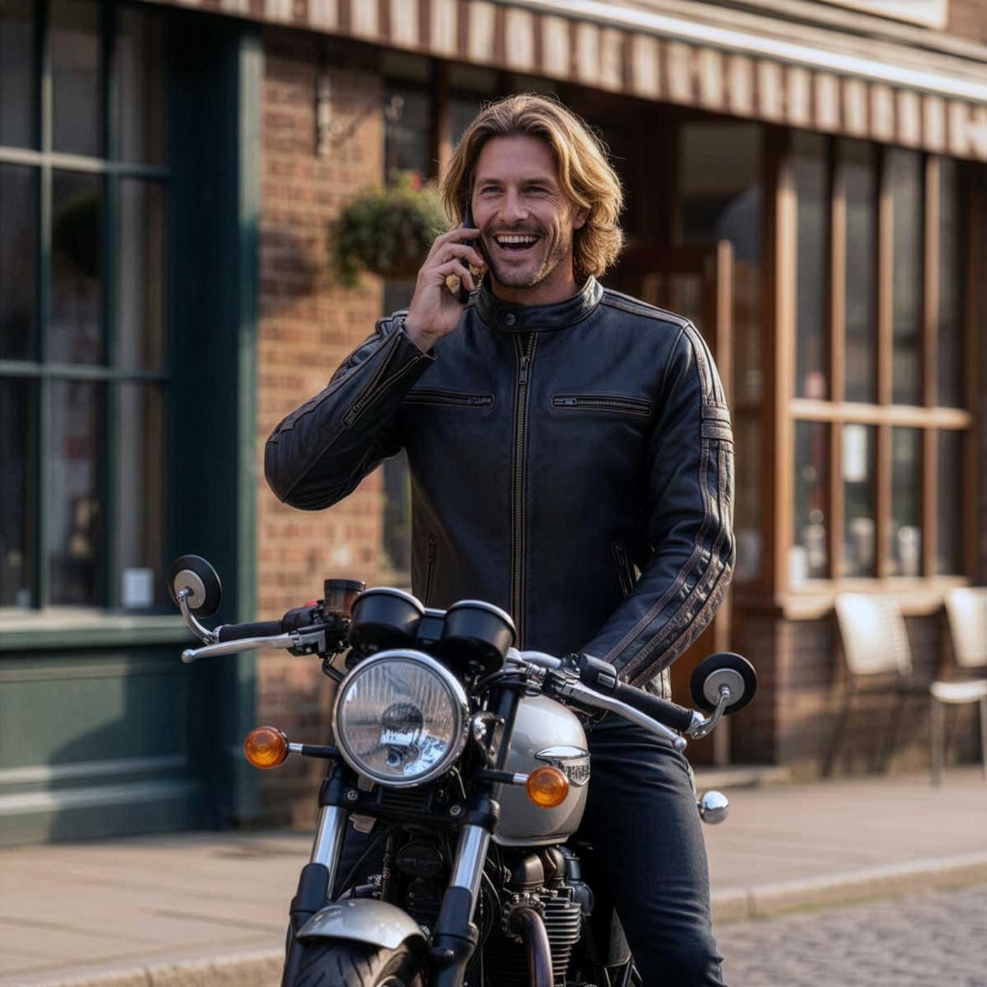 Milwaukee Leather Men’s Copperline Black Leather Moto Café Racer Jacket, Stand Collar, 6 Pockets - SFM1816