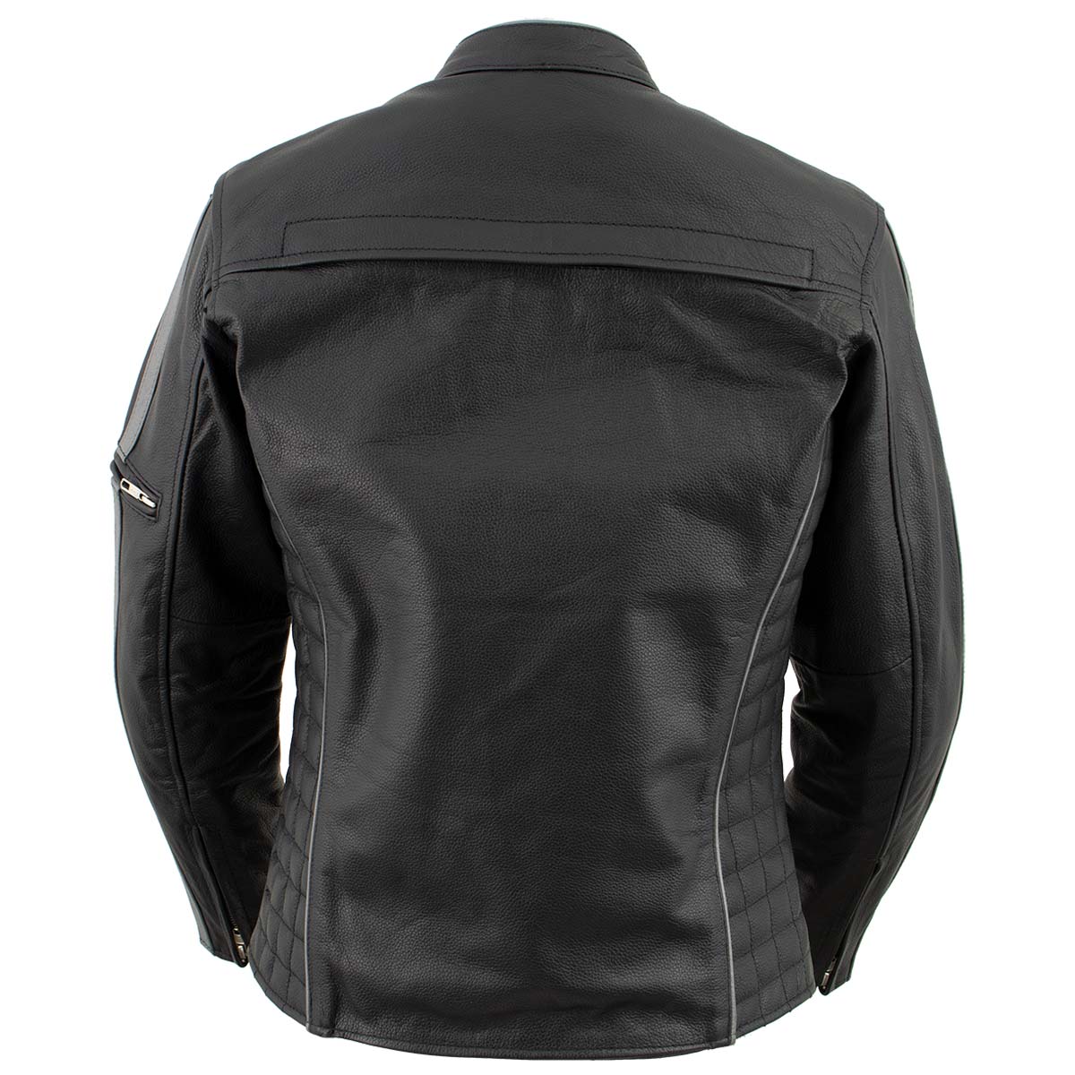 Milwaukee Leather LKL27000 Women’s  Black with Silver Multi Vented Leather Motorcycle Jacket