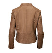 Milwaukee Leather LKL2736 Women's Cognac Premium Leather Scuba Style Biker Jacket w/ Mandarin Collar