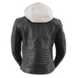 Milwaukee Leather LKL2737 Women's Black Premium Leather Motorcycle Biker Racer Style Scuba Jacket w/ Hoodie