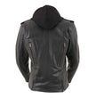 Milwaukee Leather LKL2739 Women's Black Premium Leather Vented Motorcycle Biker Jacket w/ Hoodie