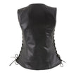 Milwaukee Leather LKL4710 Women's Black Premium Leather Motorcycle Biker Rider Vest w/ Snap Button Closure