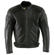Milwaukee Leather LKM7005 Men's Premium Black Leather Racer Style Motorcycle Jacket with CE Armor