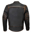 Milwaukee Leather Men's Matte Black Street CE Armored Motorcycle Vented Jacket - Reflective - LKM17012
