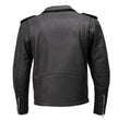 Milwaukee Leather LKM1702 Men's Vintage Flat Black Motorcycle Biker Leather Jacket w/ CE Armor Protection