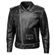 Milwaukee Leather Men's Live to Ride Classic Black Premium Leather CE Armored Motorcycle Jacket - Side Lace - LKM1706