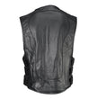 Milwaukee Leather LKM3786 Men's Swat Style Black Leather Motorcycle Riders Vest w/ Adjustable Side Velcro