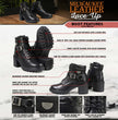 Milwaukee Leather MBL9316 Women's Black Leather Lace-Up Motorcycle Biker Riding Boot with Harness Ring