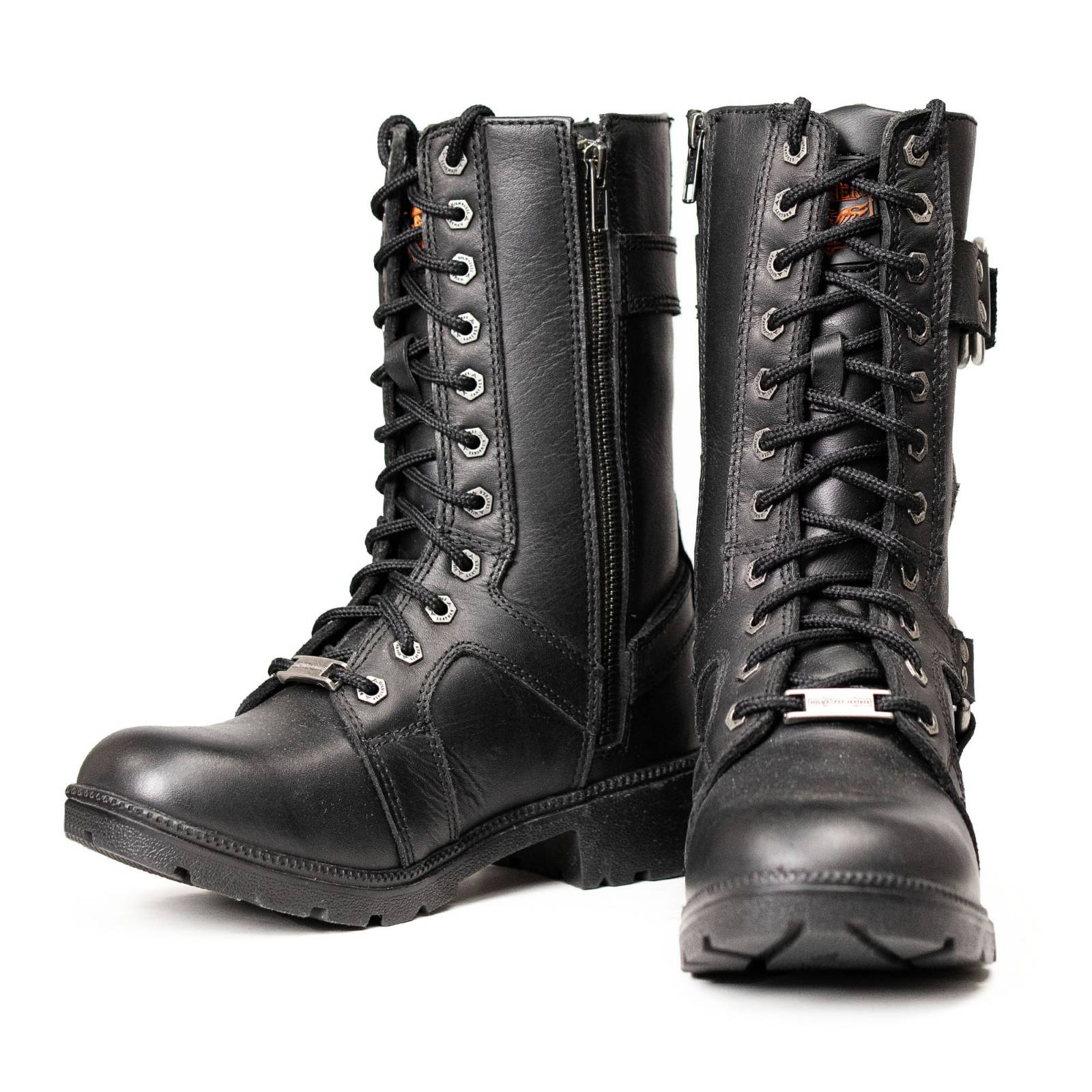 Milwaukee Leather Women's Premium Leather Motorcycle Riding Boots - Lace-To-Toe Harness - Zipper Closure - MBL9391
