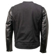 Milwaukee Leather MDM1003 Men's Black Denim and Leather Sleeves Motorcycle Riders Jacket