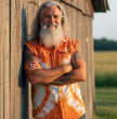 Biker Clothing Co. MDM11680 Men's Classic Orange and White Tie-Dye Button-Down Frayed Sleeveless Cut Off Shirt