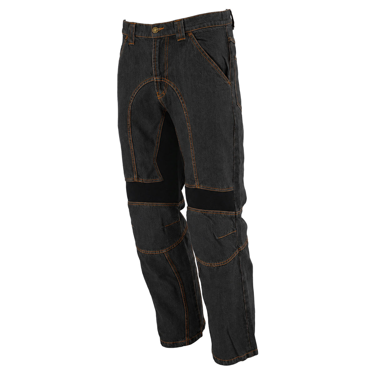Milwaukee Leather Men's Classic Black Denim Motorcycle Pants, MDM5016