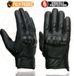 Milwaukee Leather MG7500 Men's Black Perforated Leather Gel Padded Palm Motorcycle Hand Gloves W/ 'Rubberized Hard Knuckle’ For Protection