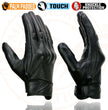 Milwaukee Leather MG7501 Men's Black Leather i-Touch Screen Compatible Gel Palm Motorcycle Gloves W/ Protective Knuckle