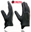 Milwaukee Leather MG7510 Men's Black Leather Gel Padded Palm Short Wrist Motorcycle Hand Gloves W/ ‘Full Panel Cover’