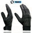 Milwaukee Leather MG7525 Men's Black Leather i-Touch Screen Compatible Gel Palm Motorcycle Hand Gloves W/ Flex Knuckle
